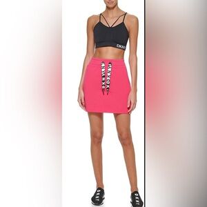 DKNY Sport Womens Logo Skirt Fiery Pink NWT XS